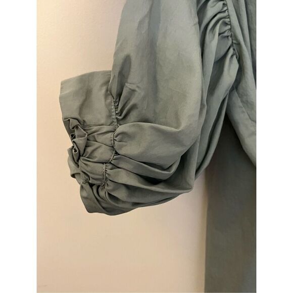 S/W/F Sage Green Balloon Sleeve Button Down Shirt S - Picture 3 of 5